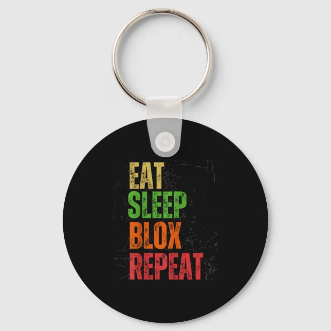 Chaveiro Blox Gaming Tee, Eat Sleep Blox Repeat, Kids Gamin (Frente)