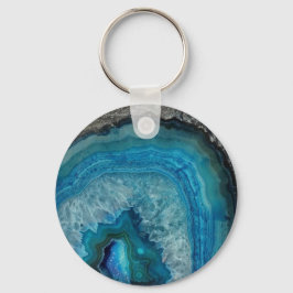 Chaveiro Blue Agate Druse Gemstone