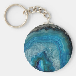 Chaveiro Blue Agate Druse Gemstone