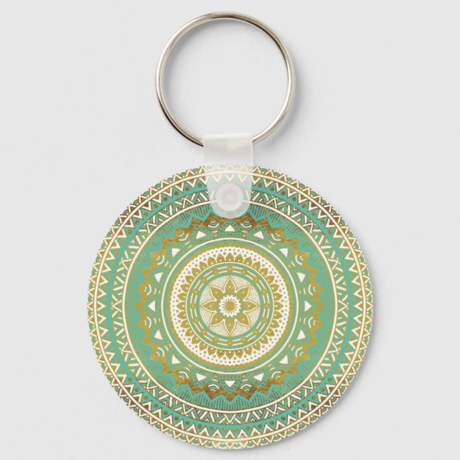 Chaveiro Blue and gold madala (Frente)