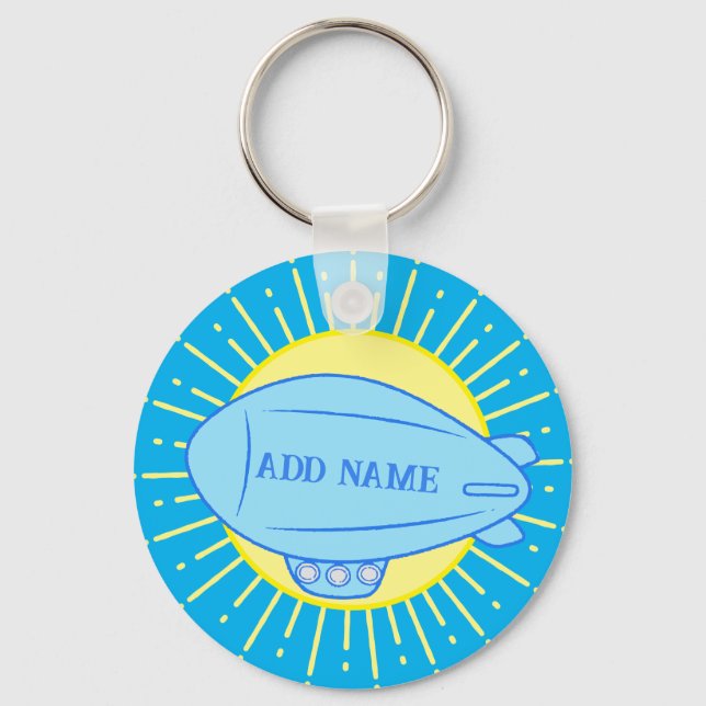 Chaveiro Blue Blimp Balão Personalizado (Frente)