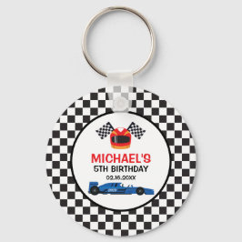 Chaveiro Blue Car Racing Birthday