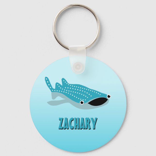 Chaveiro Blue Cartoon Whale Shark Personalized (Frente)