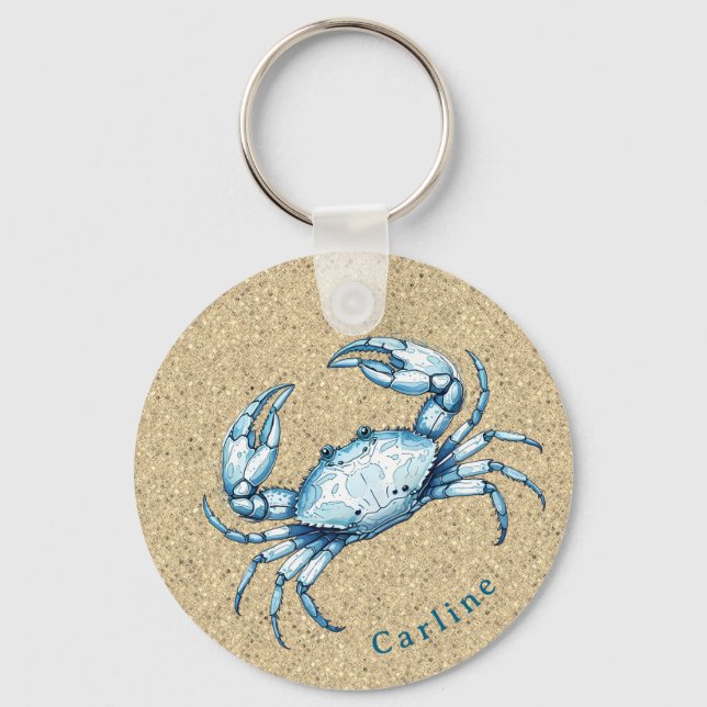 Chaveiro Blue Crab on Sandy Background (Frente)