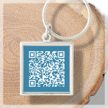 Chaveiro Blue | Custom QR Code Keychain<br><div class="desc">Customizable blue and white QR Code keychain. For business, corporate or personal use. Add your website URL address, social media handle or Venmo, PayPal or Cash App link. Click on " personalize this template" and add your URL to the area provided, and a brand new unique QR code will be...</div>