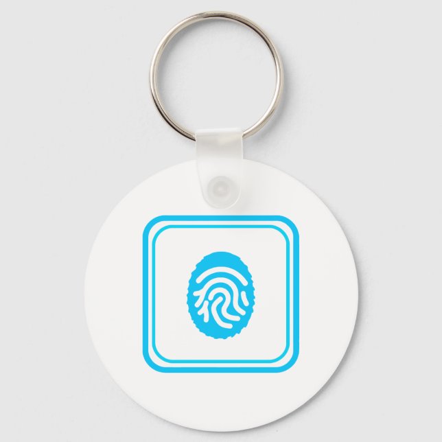 Chaveiro Blue Fingerprint Biometric Security (Frente)
