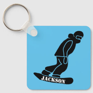 Chaveiro Blue Freeride Snowboarder Snowboard Stencil