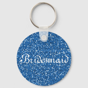 Chaveiro Blue Glitter Personalized Bridesmaid