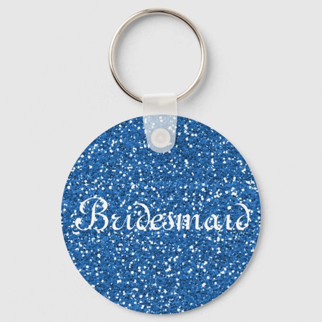 Chaveiro Blue Glitter Personalized Bridesmaid (Frente)
