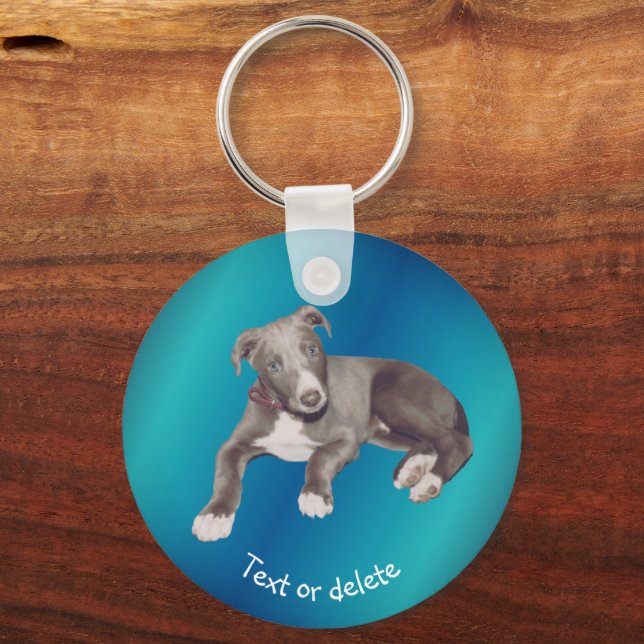 Chaveiro Blue Greyhound Puppy Personalizado (Frente)