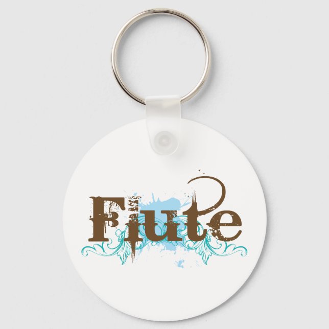 Chaveiro Blue Grunge Flute Music Design (Frente)