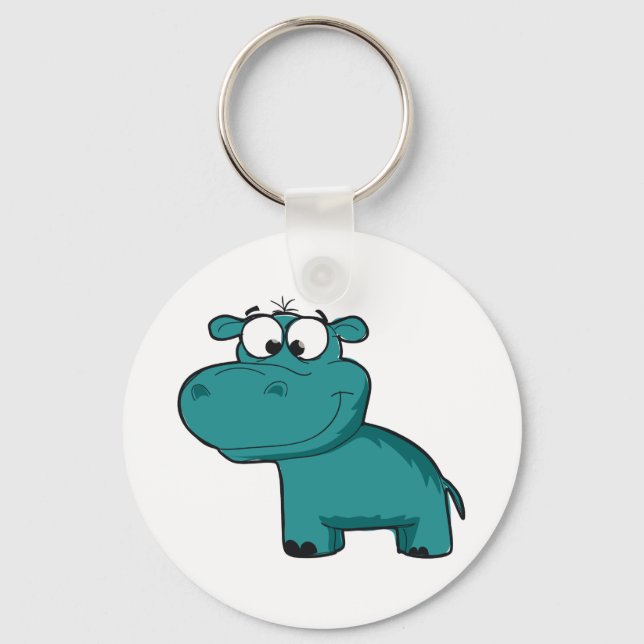 Chaveiro Blue Happy Hippo (Frente)