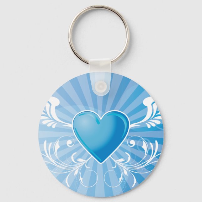 Chaveiro Blue Heart and Wings (Frente)