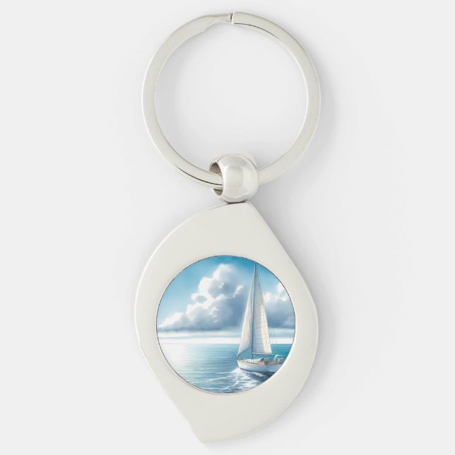 Chaveiro Blue Horizon Solitary Sailboat (Frente)