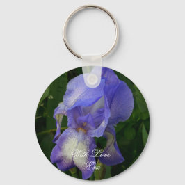 Chaveiro Blue Iris Flower Macro Art: Acrylic Keychain