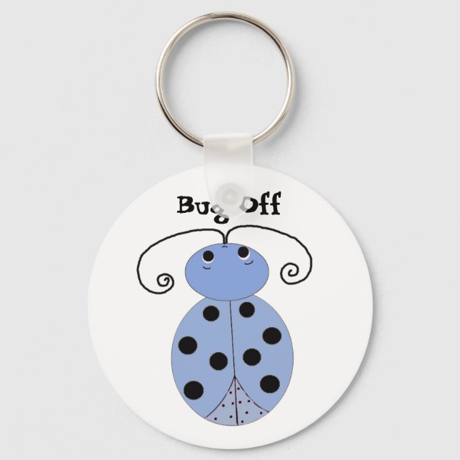 Chaveiro Blue Ladybug - Inseto desativado (Frente)