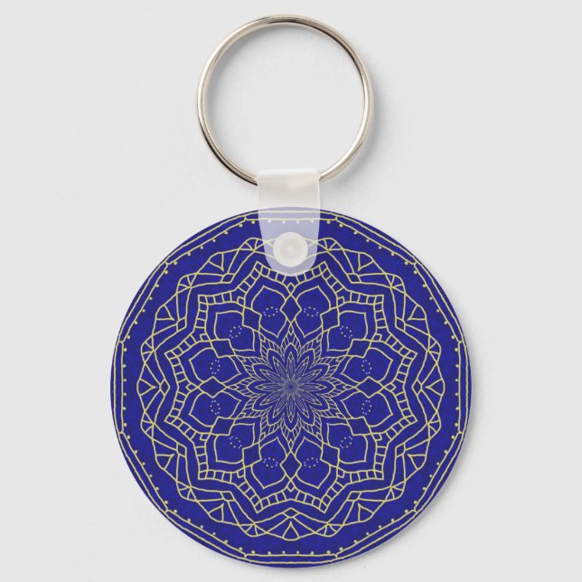 Chaveiro Blue Mandala (Frente)