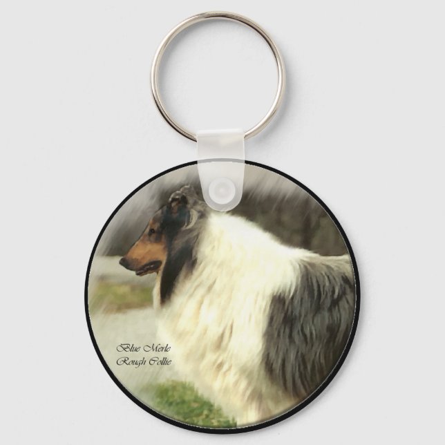 Chaveiro Blue Merle Rough Collie Gifts Art (Frente)