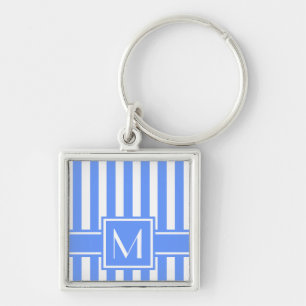 Chaveiro Blue Modern Stripe com Monograma