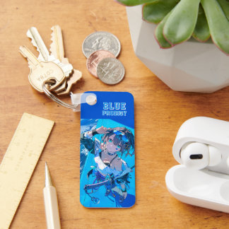 Chaveiro Blue Neon Prodigy Tokyo Cyberpunk Anime Impact