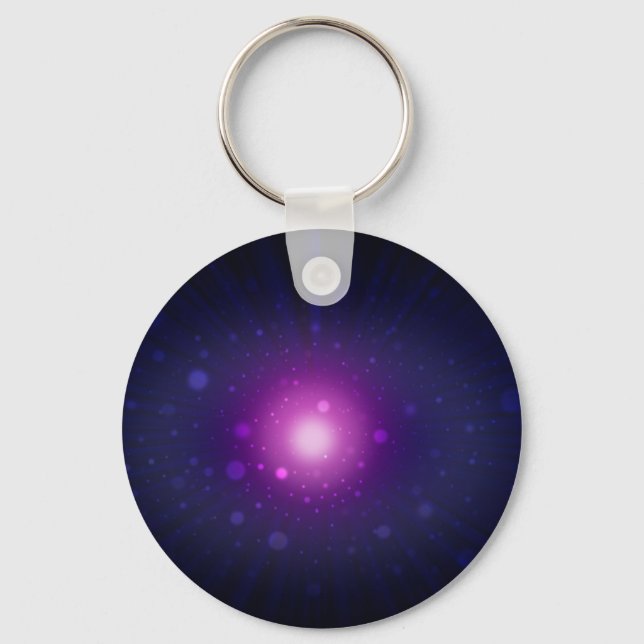 Chaveiro Blue Purple Space Galaxy Stars Abstract (Frente)