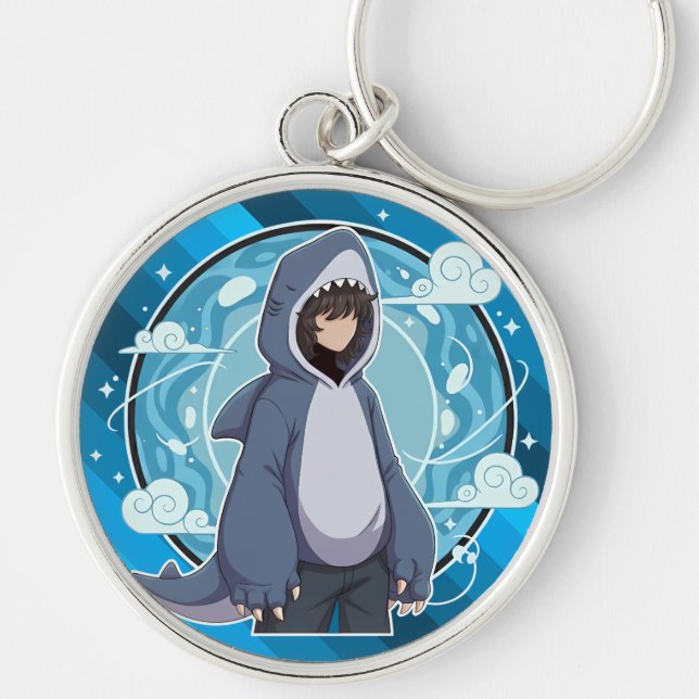 Chaveiro Blue Shark Boy Anime Art (Frente)