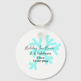 Chaveiro Blue snowflakes holiday camping house place date