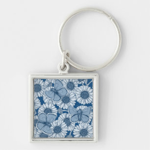 Chaveiro Blue spring, wild flowers, daisies