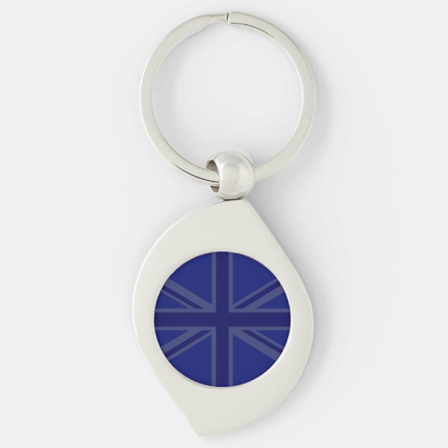 Chaveiro Blue Union Jack British Flag Design (Frente)