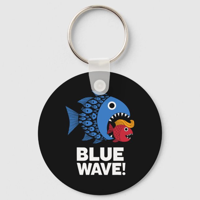 Chaveiro Blue Wave Kamala Engraçado Peixe Grande Comendo Pe (Frente)