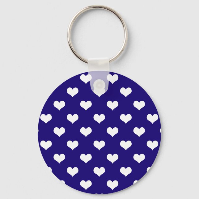 Chaveiro Blue White Love Heart Design (Frente)