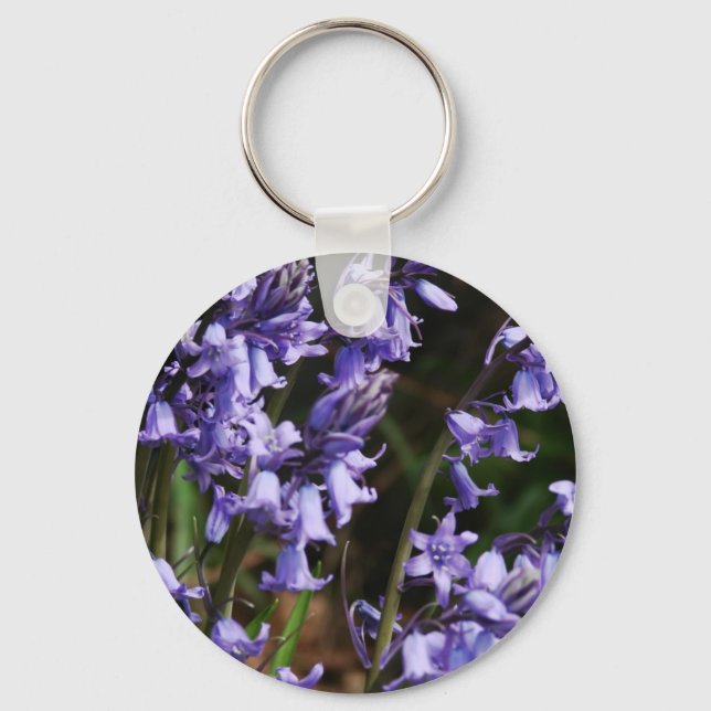 Chaveiro Bluebeldes Flores Natureza Floral Azul Flor Roxo (Frente)