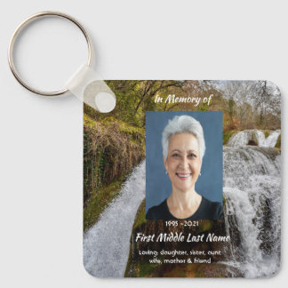 Chaveiro Bluebells Waterfall Landscape Memorial Keepsake