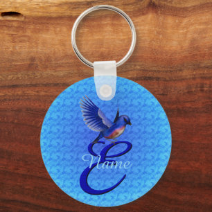 Chaveiro Bluebird Elegante Monograma Inicial E Personalizad