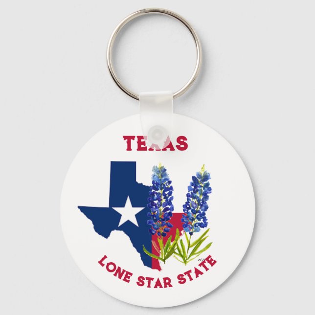 Chaveiro Bluebonnets Texas State Flowers Lupine Lone Star (Frente)