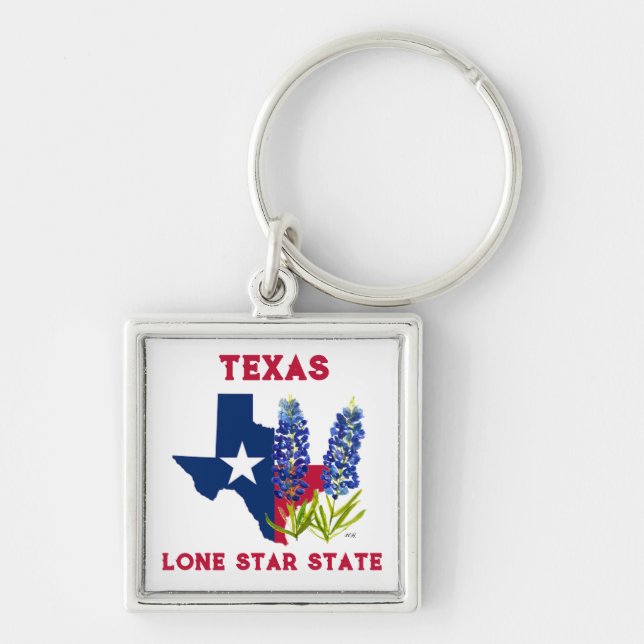 Chaveiro Bluebonnets Texas State Flowers Lupine Lone Star (Frente)