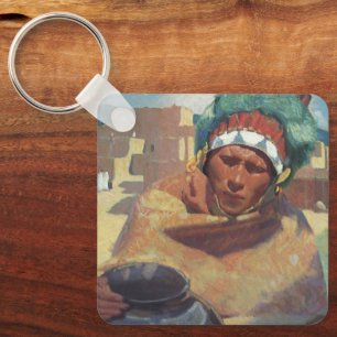 Chaveiro Blumenschein, retrato índio nativo americano do T