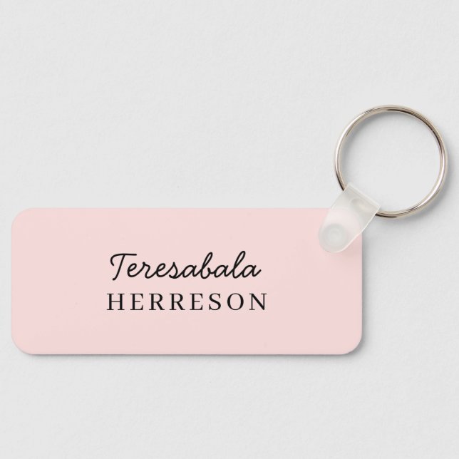 Chaveiro Blush Pink Monogram | Modern Minimalist Feminine  (Frente)