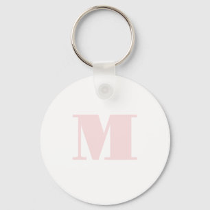 Chaveiro Blush Rosa Monograma Inicial Moderno