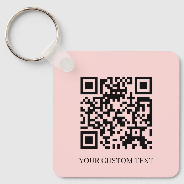 Chaveiro Blush Rosa QR | Pulseira de Texto Personalizado Mi (Frente)