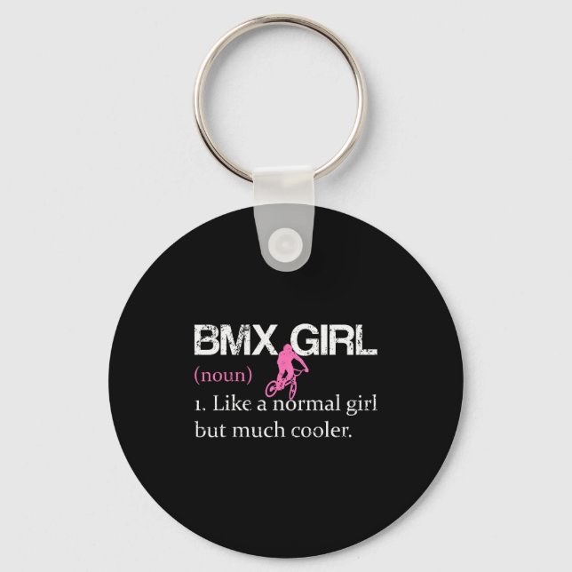 Chaveiro Bmx Girl Definition Funny Bmx Women Rider Cool Bik (Frente)