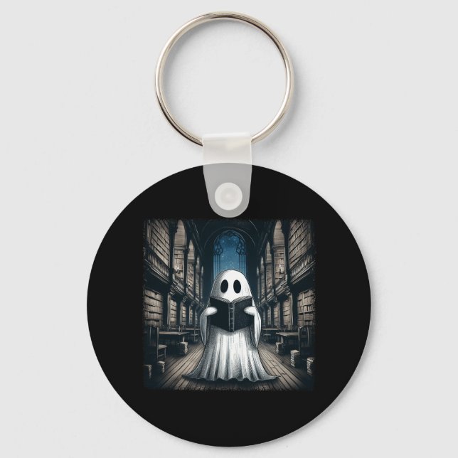 Chaveiro Bo Bibliotecário do Halloween da Biblioteca Ghost  (Frente)