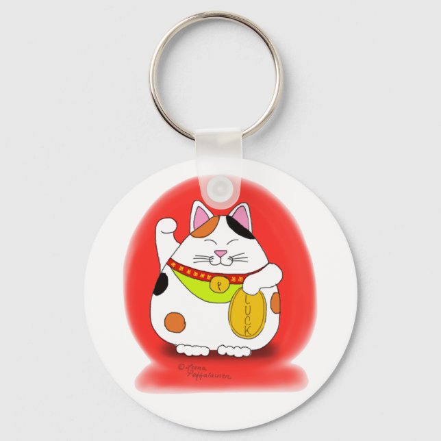 Chaveiro Boa sorte Maneki Neko (Frente)