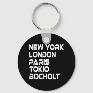 Chaveiro Bocholt New York London Tokio Paris Anhänger