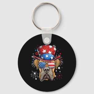 Chaveiro Boerboel Patriótico Dos Eua Bandeira 4 De Julho