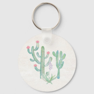 Chaveiro Bohemian Watercolor Cactus