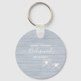 Chaveiro BoHO Dusty Blue Driftwood Casamento Mason Jars