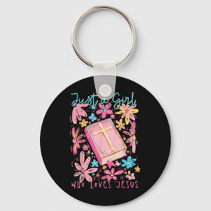 Chaveiro Boho Flower Apenas Uma Menina Que Ama Jesus Religi