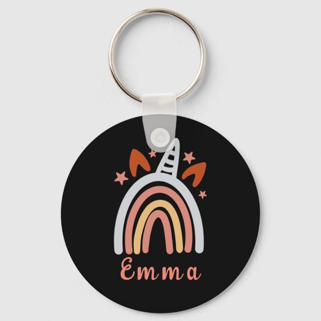 Chaveiro Boho Girly Rainbow Com Nome Personalizado (Frente)