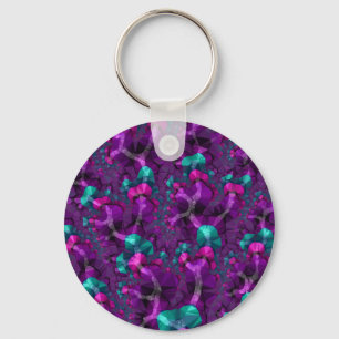Chaveiro Boho Hippie Jewel Tone Colorido Fractal Poly Baixo